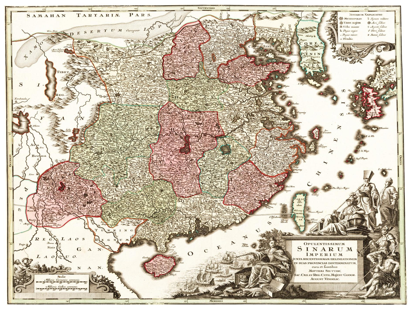 Historische Landkarte China um 1740
