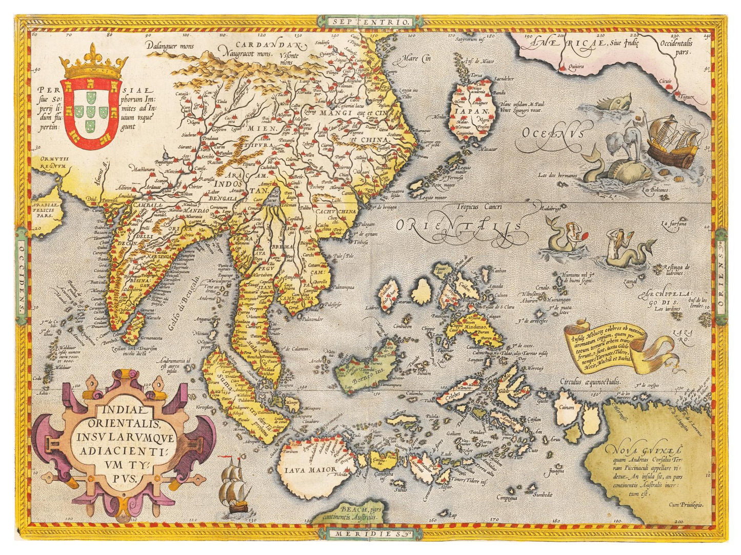 Historische Landkarte Südostasien um 1609