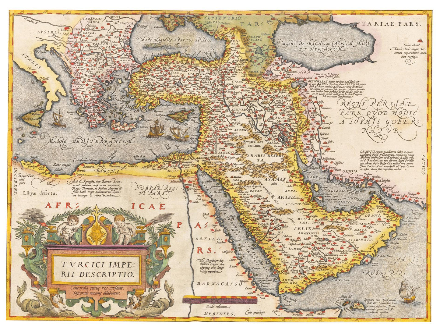 Historische Landkarte Naher Osten um 1609