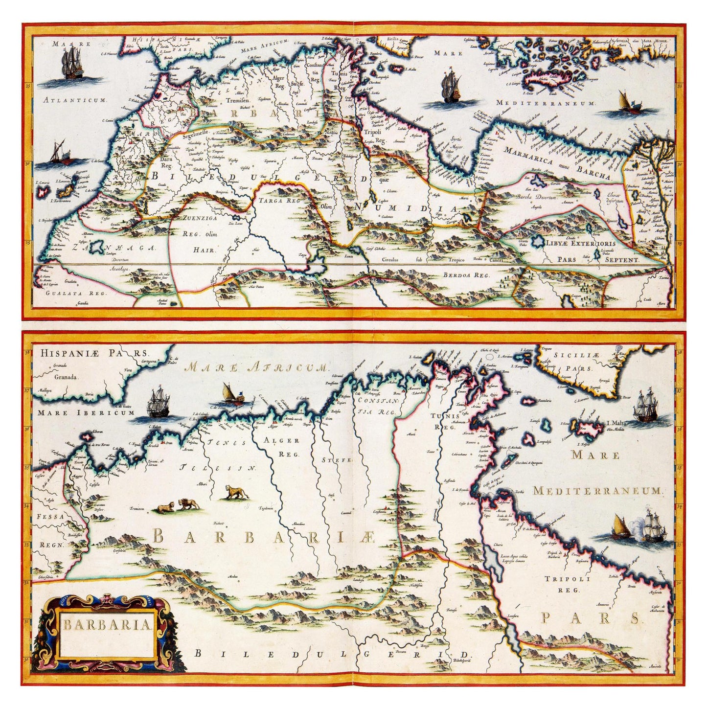 Historische Landkarte Maghreb um 1690