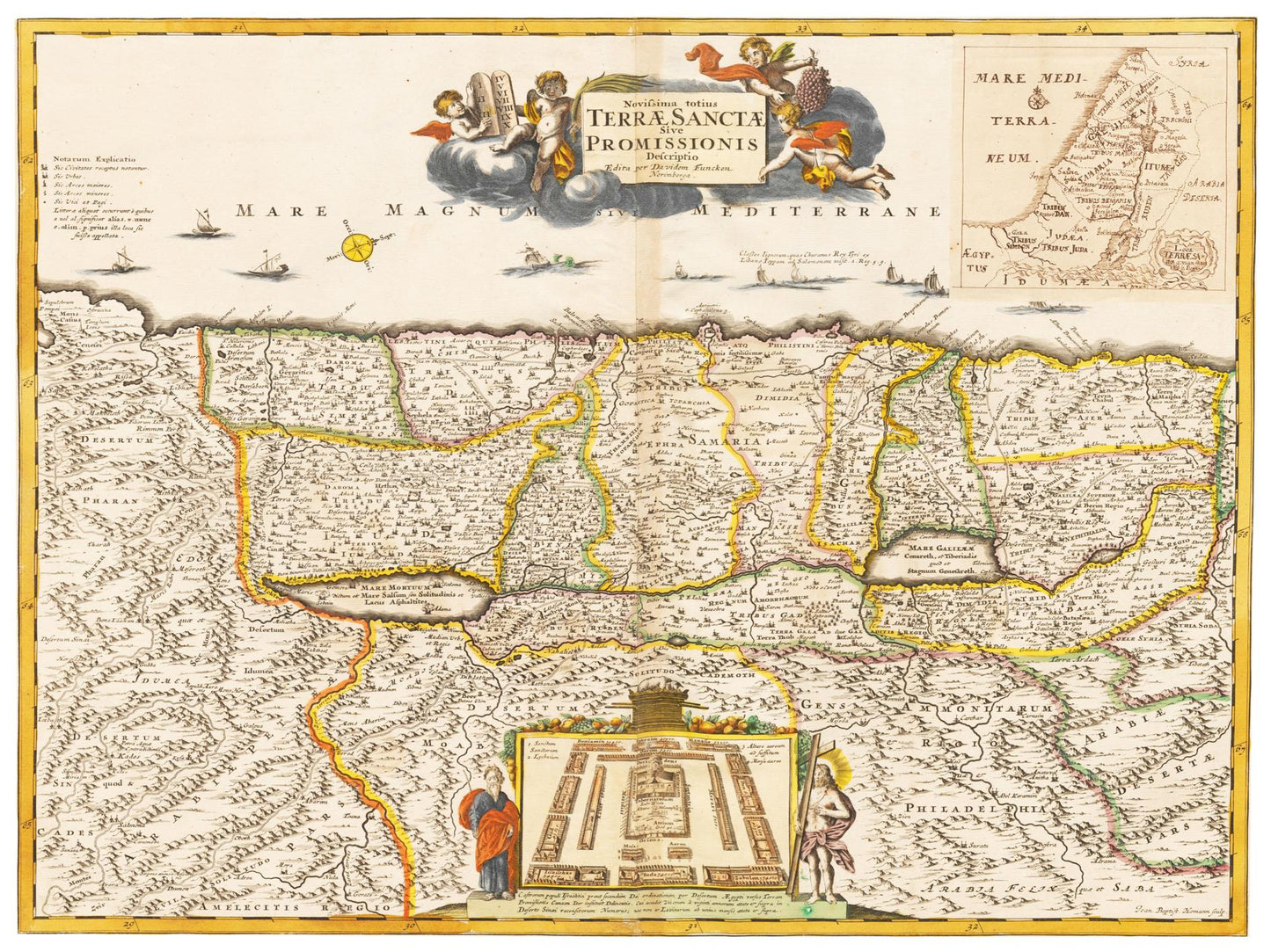 Historische Landkarte Heiliges Land um 1694
