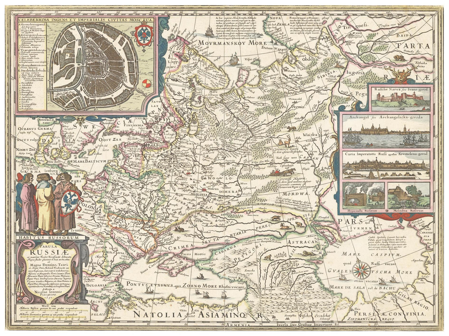 Historische Landkarte Russland um 1651