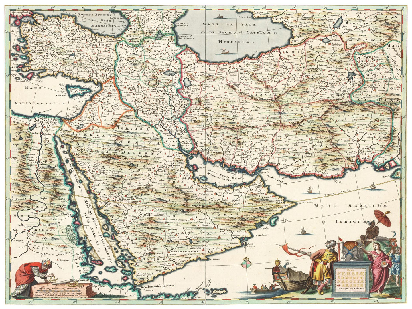 Historische Landkarte Arabien & Persien um 1680