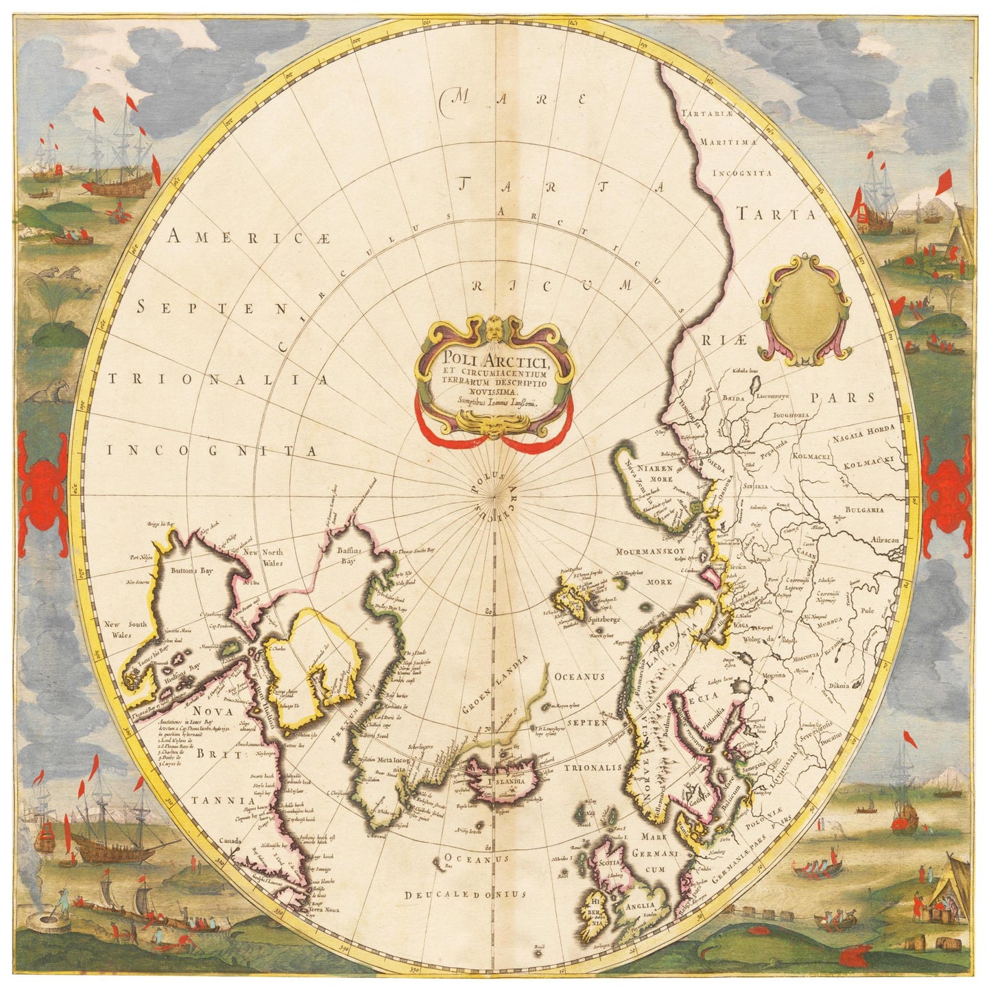 Historische Landkarte Arktis um 1694