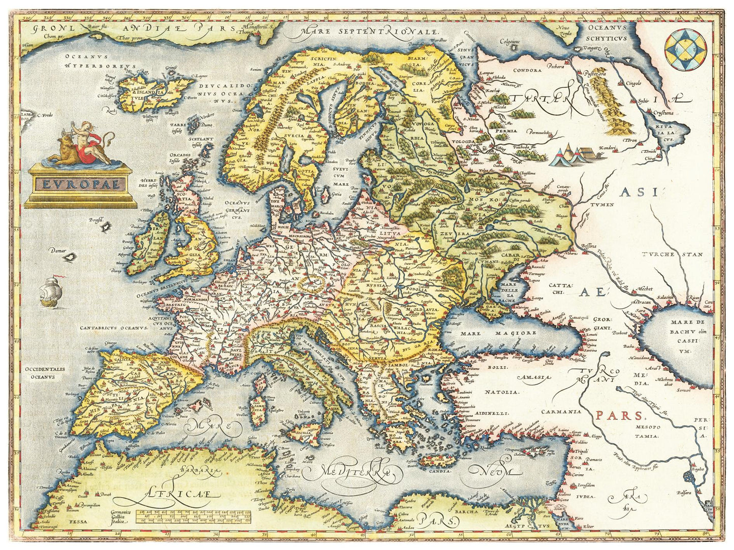 Historische Europakarte um 1570