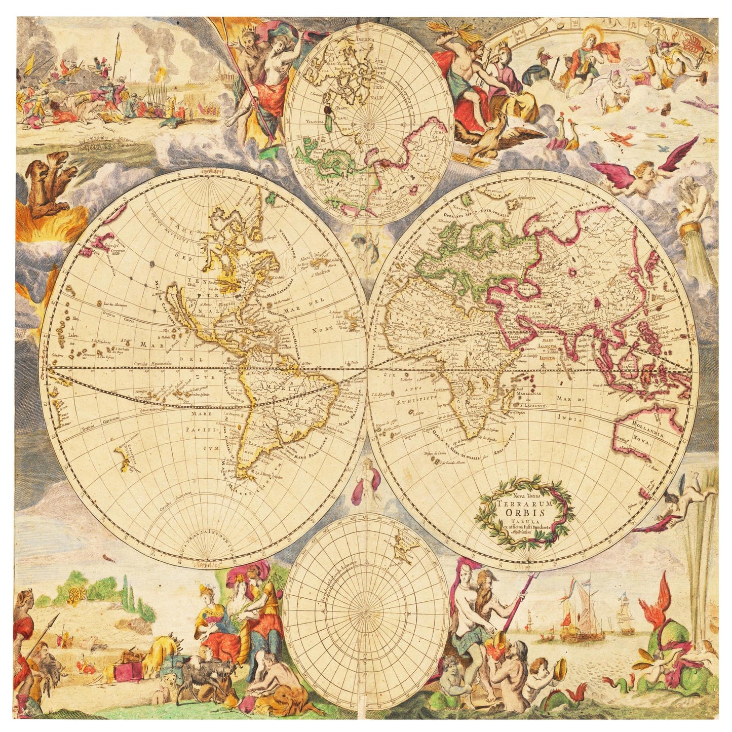 Historische Weltkarte um 1737