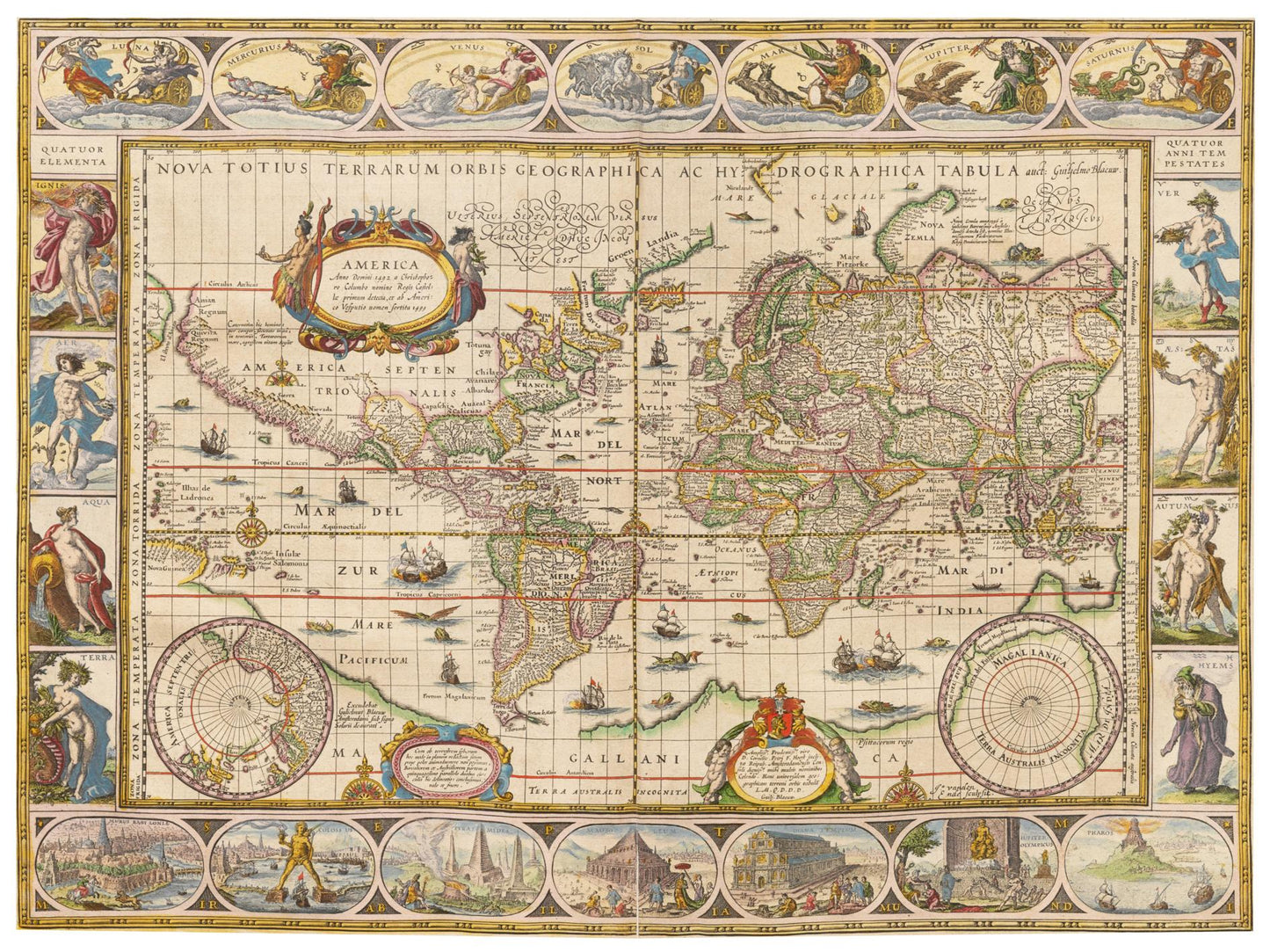 Historische Weltkarte um 1635