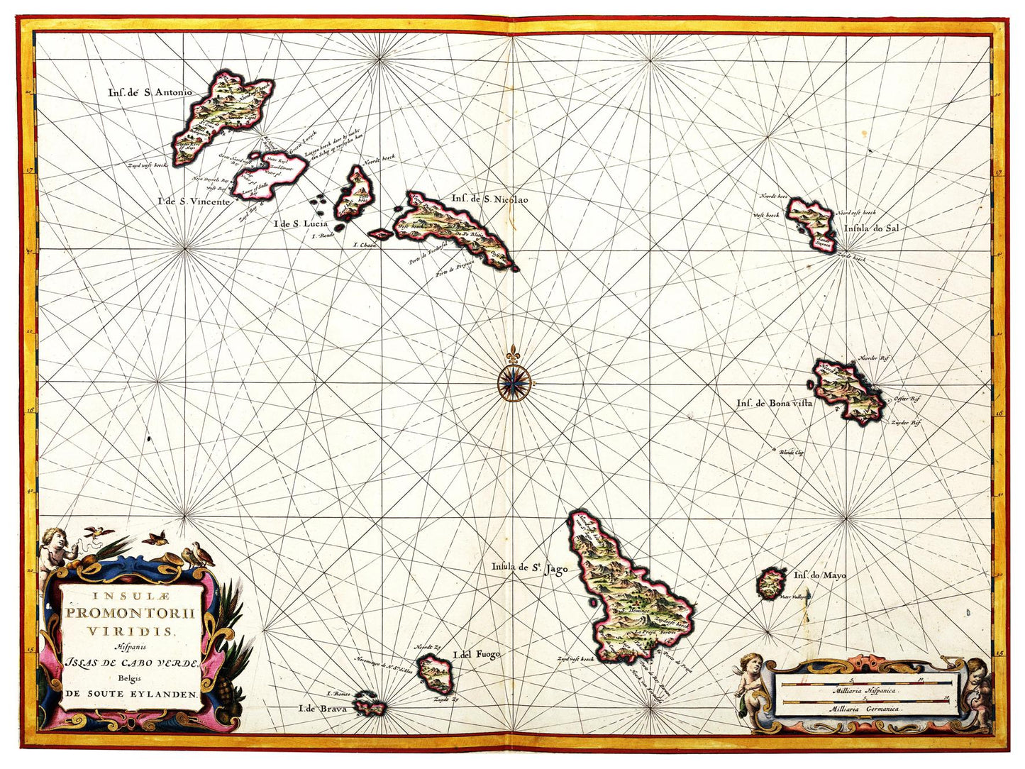 Historische Landkarte Kapverden um 1690