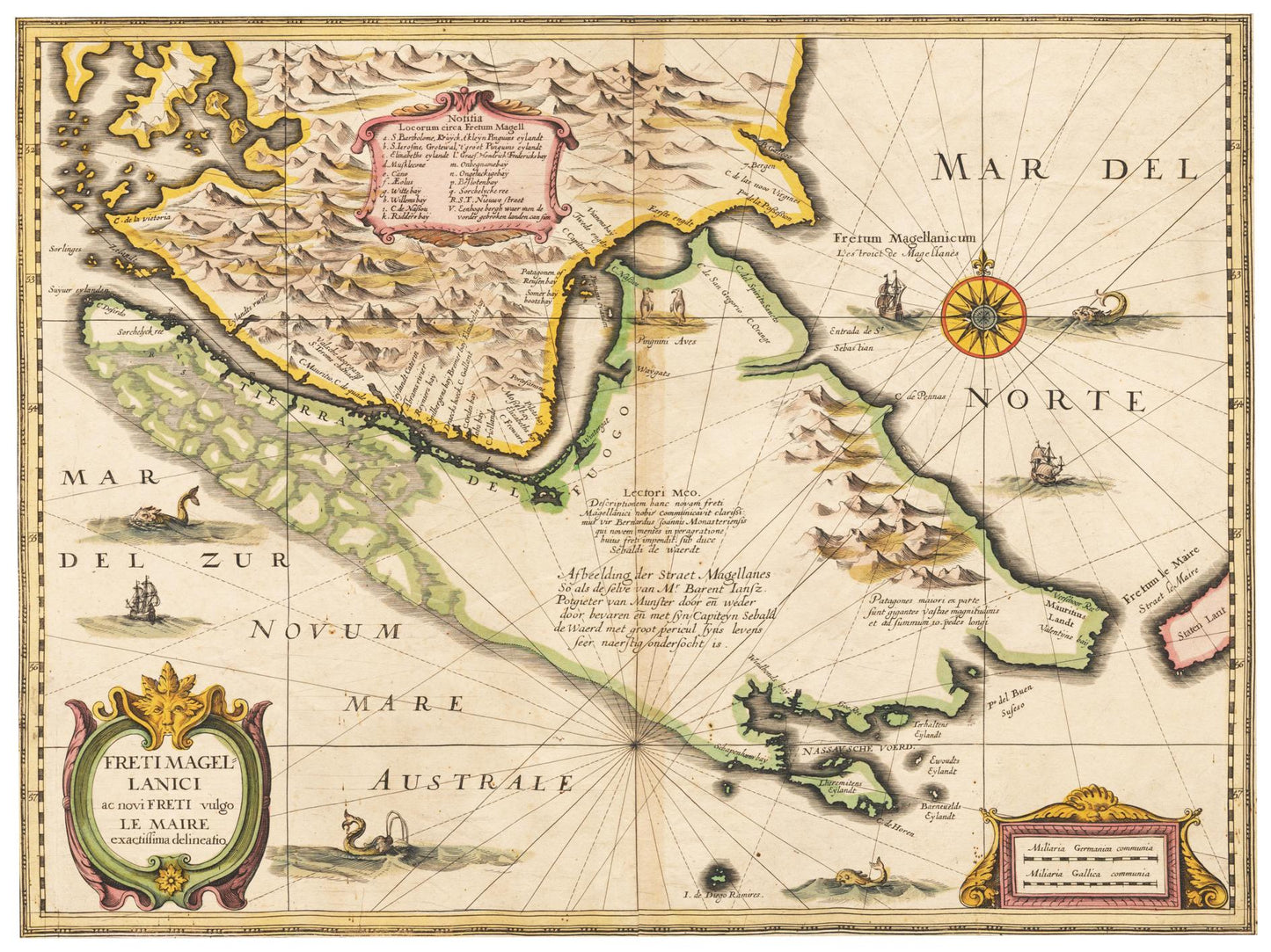 Historische Landkarte Kap Hoorn um 1635