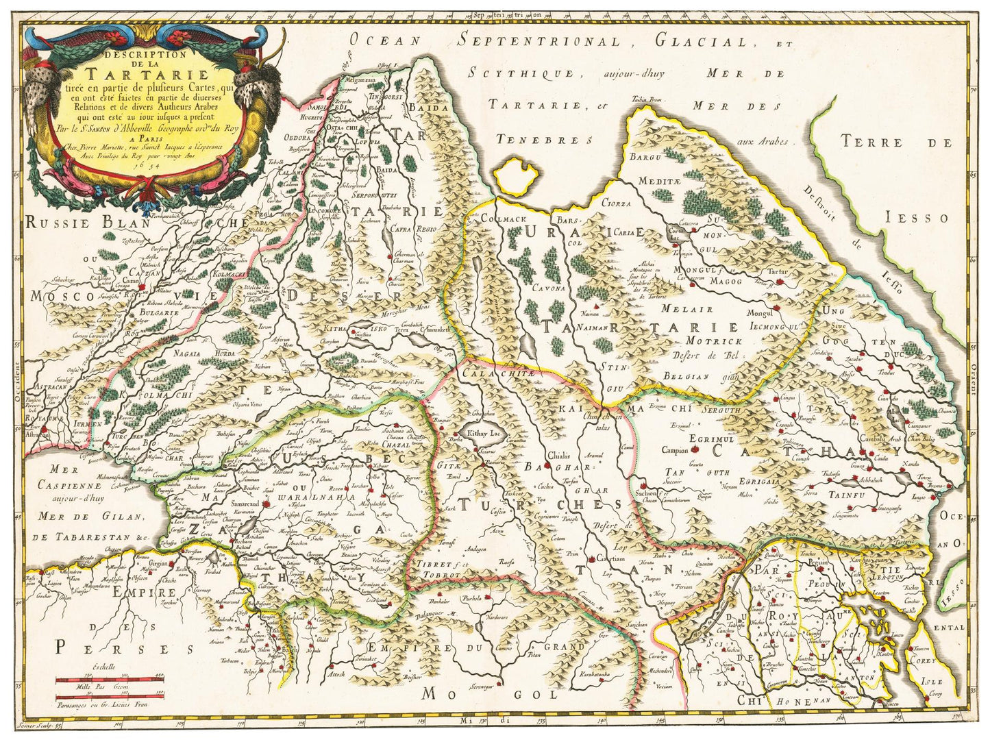 Historische Landkarte Tartarien um 1654