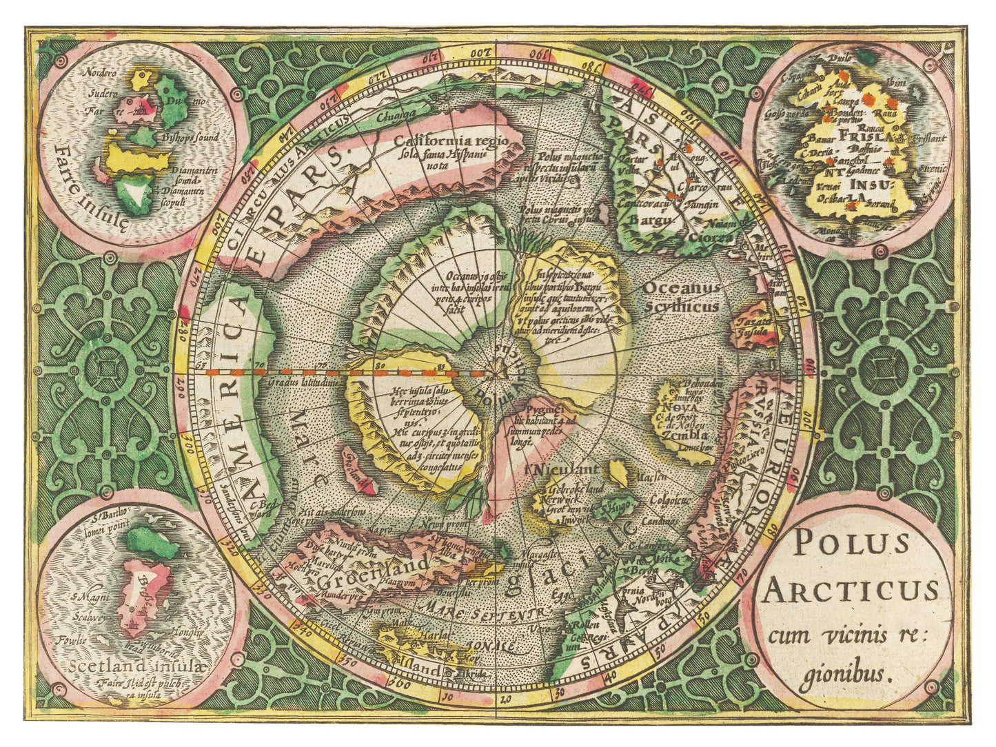Historische Landkarte Arktis um 1609