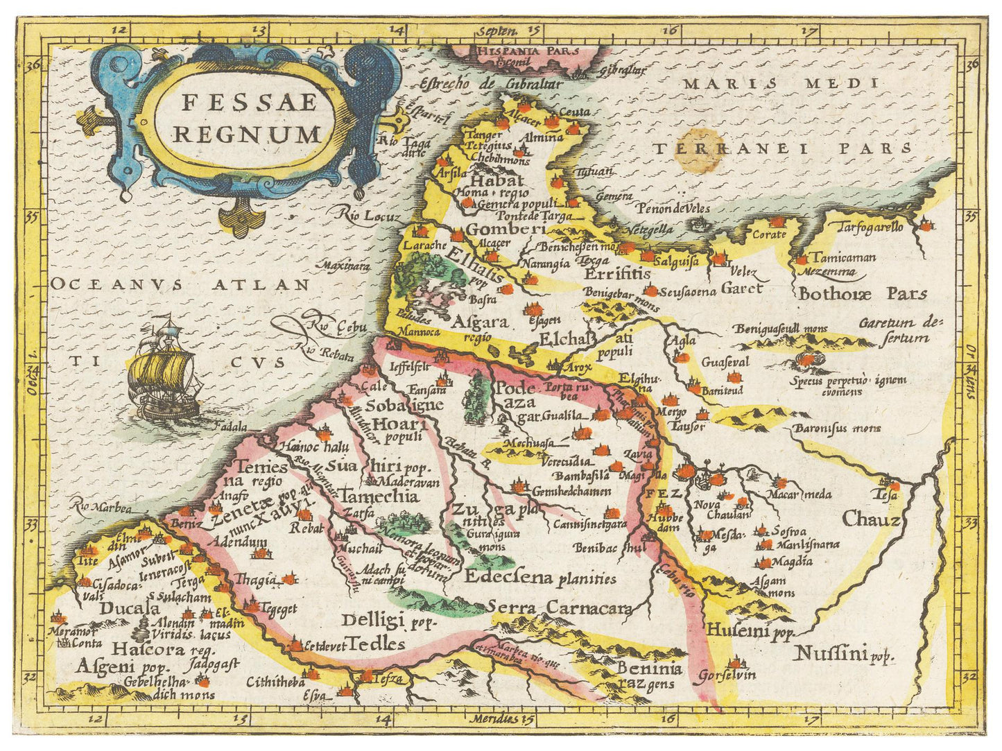 Historische Landkarte Fes um 1609