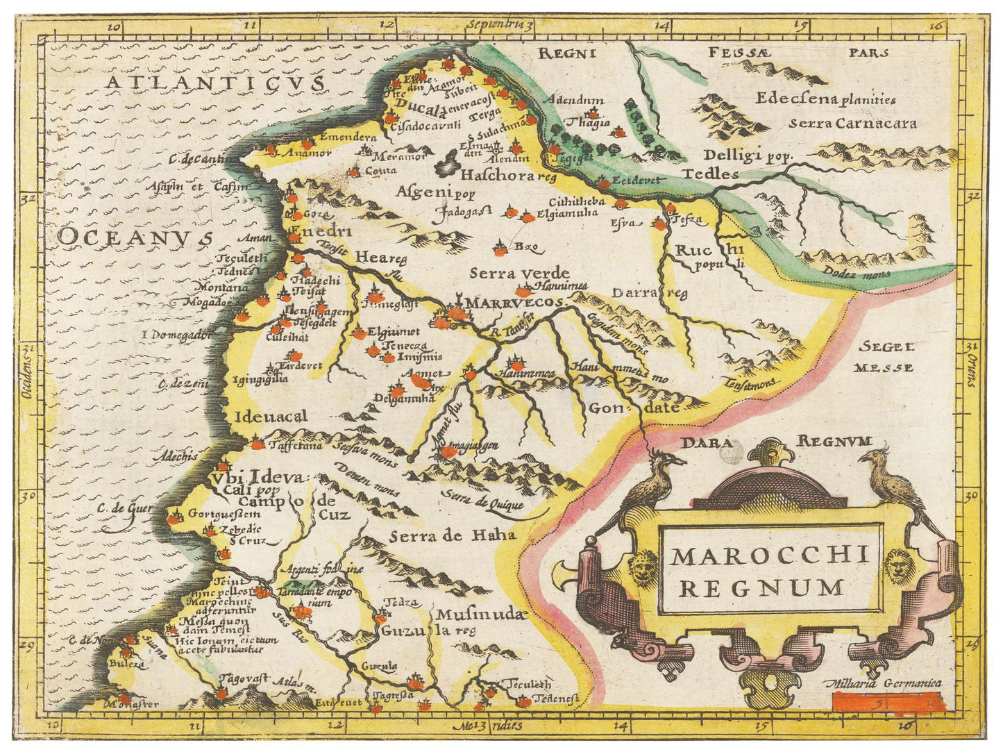 Historische Landkarte Marrakesch um 1609