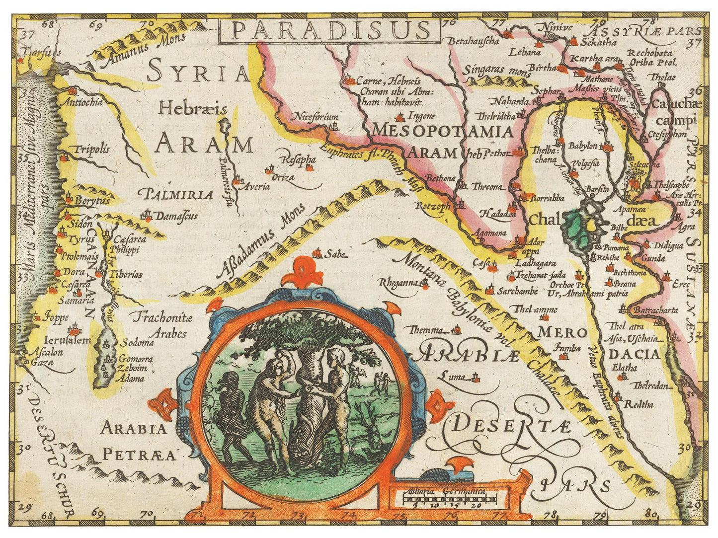 Historische Landkarte Syrien um 1609