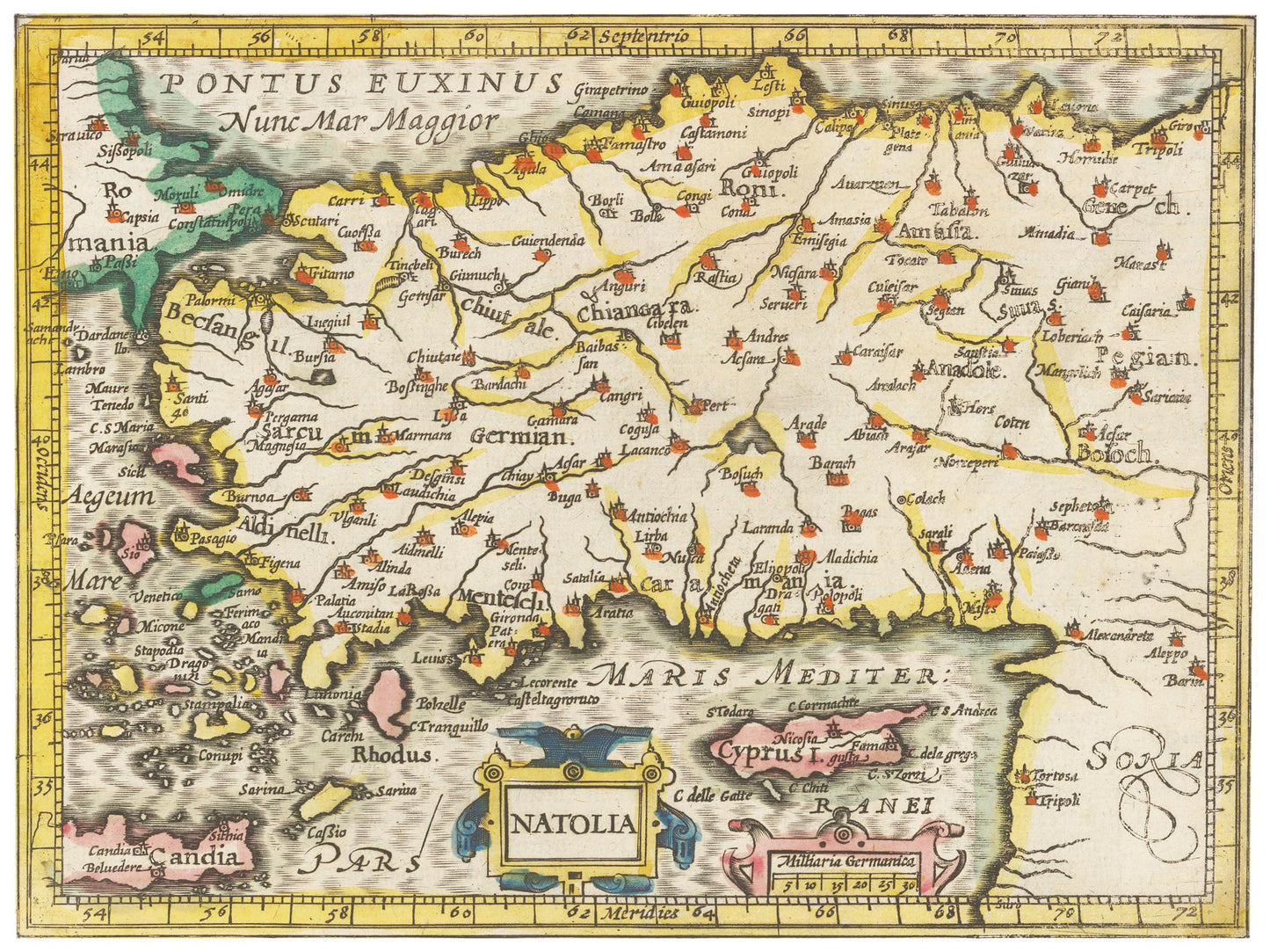 Historische Landkarte Türkei um 1609