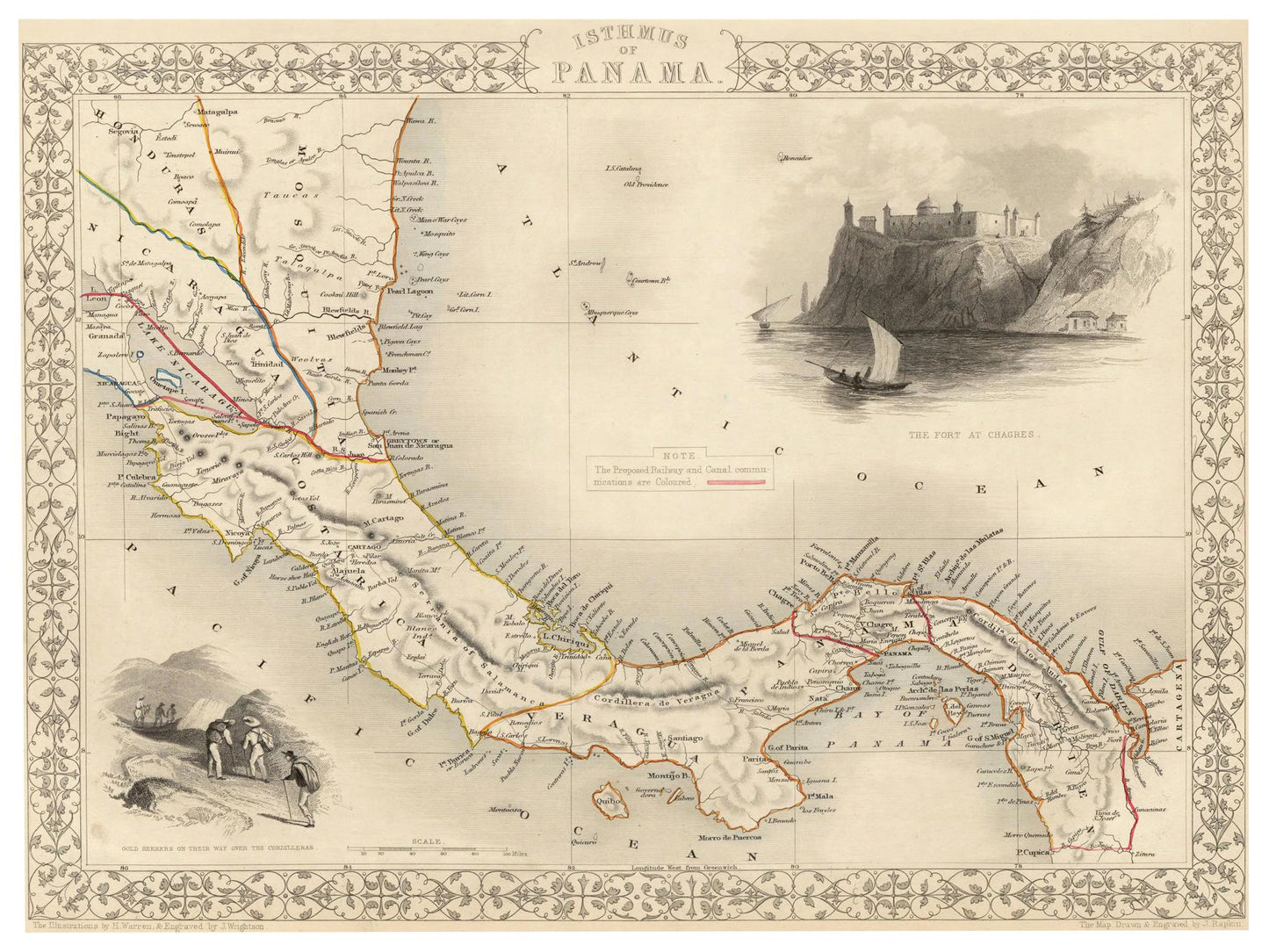 Historische Landkarte Panama um 1850