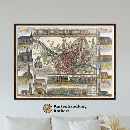 Historical city map  Test product horizontal 3 sizes