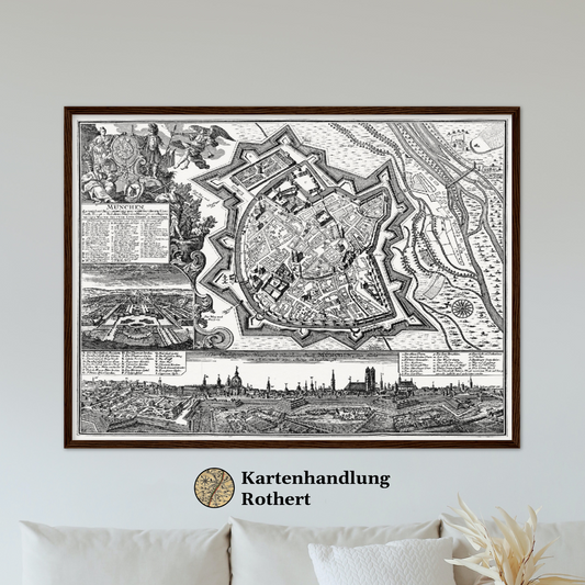 Historischer Stadtplan München um 1740