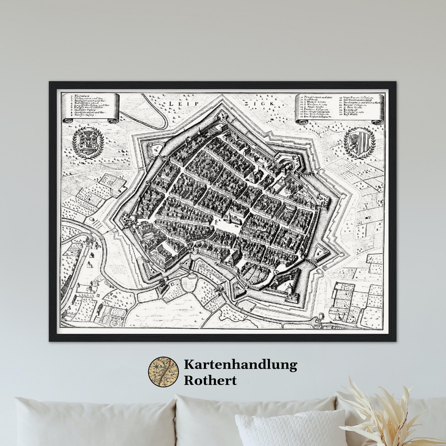 Historischer Stadtplan Leipzig um 1650