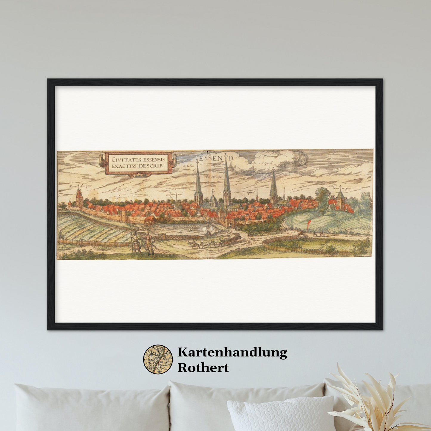 Historische Stadtansicht Essen um 1582