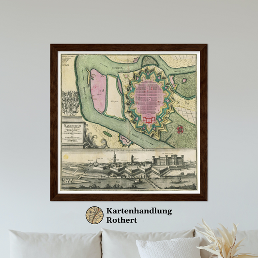 Historischer Stadtplan Mannheim um 1730