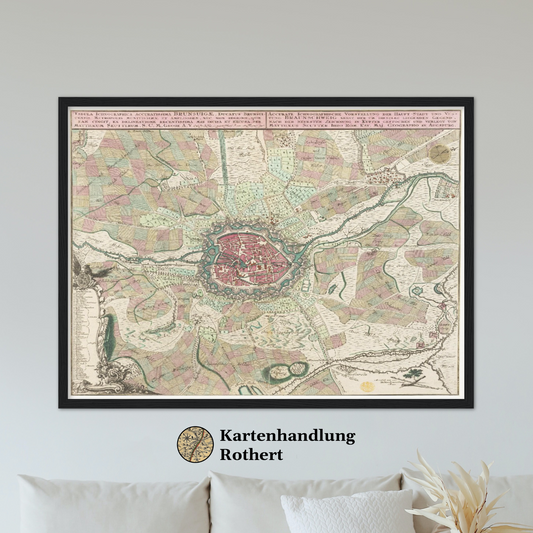 Historischer Stadtplan Braunschweig um 1750