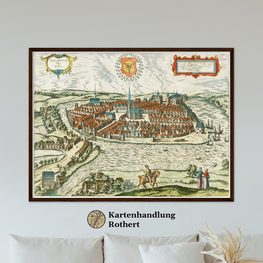 Historische Stadtansicht Kiel um 1612