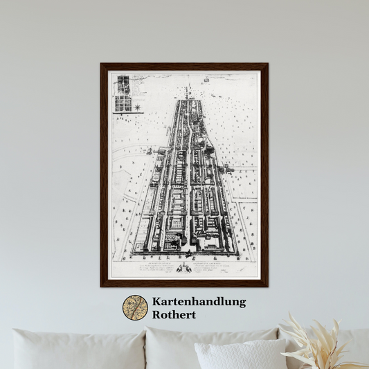 Historische Stadtansicht Krefeld um 1786