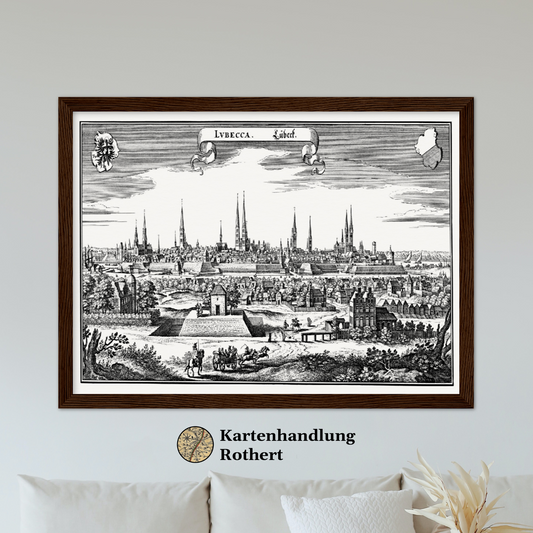 Historische Stadtansicht Lübeck um 1641