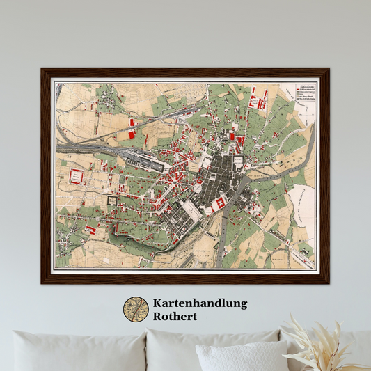 Historische Stadtansicht Kassel um 1878