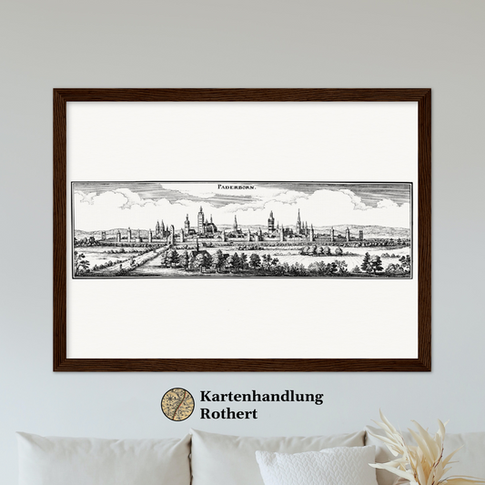 Historische Stadtansicht Paderborn um 1641