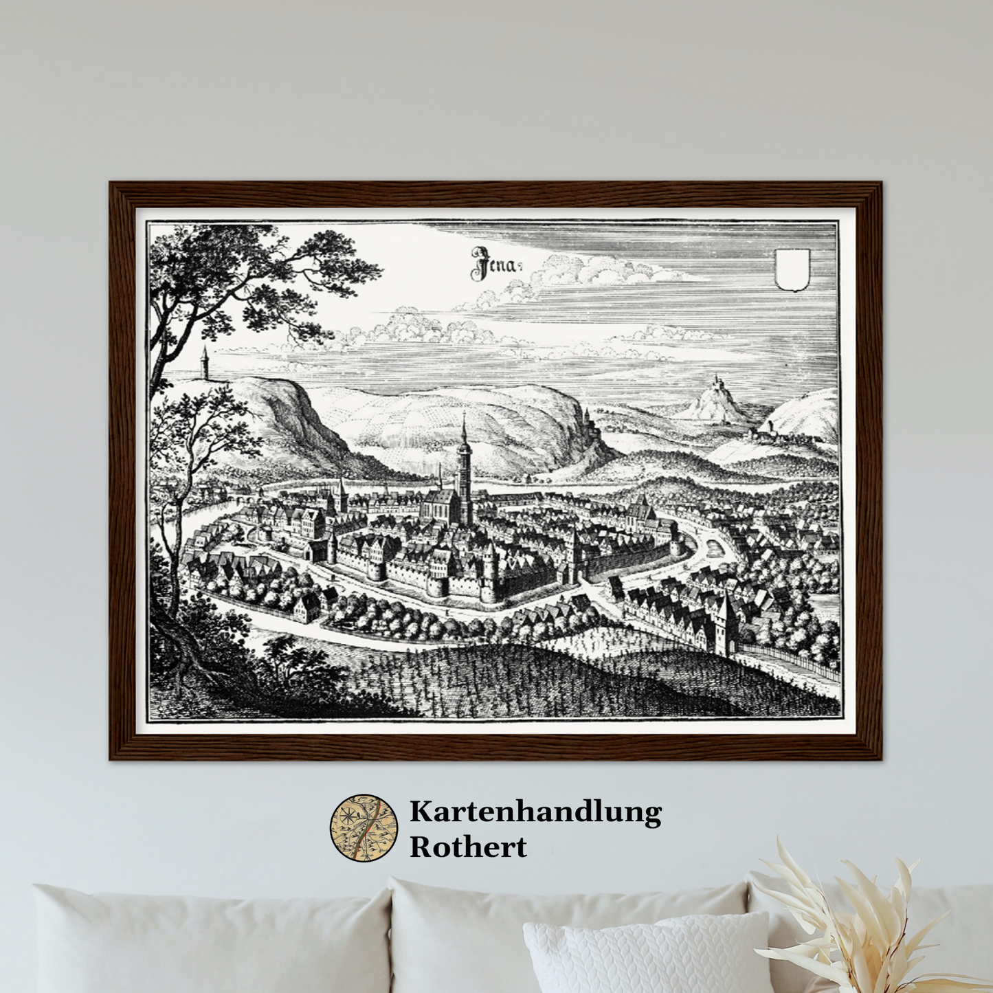 Historische Stadtansicht Jena um 1650