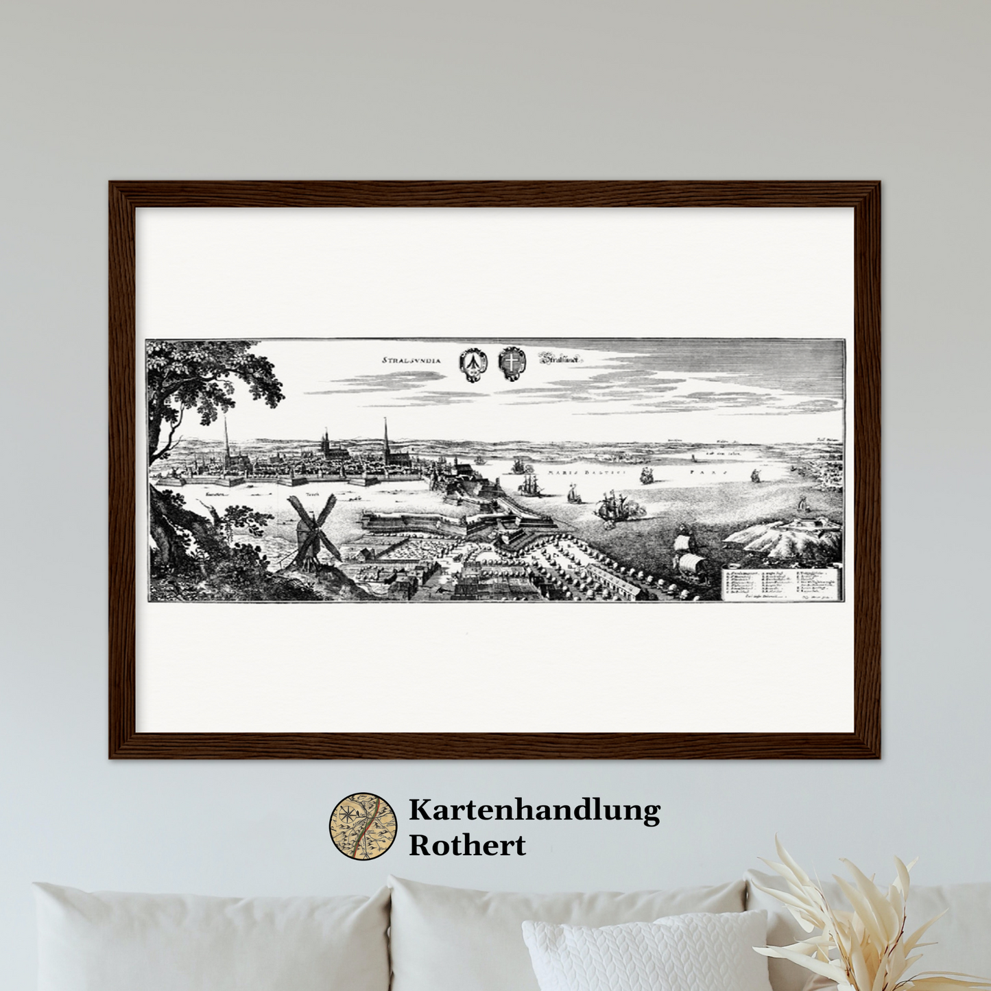 Historische Stadtansicht Stralsund um 1652