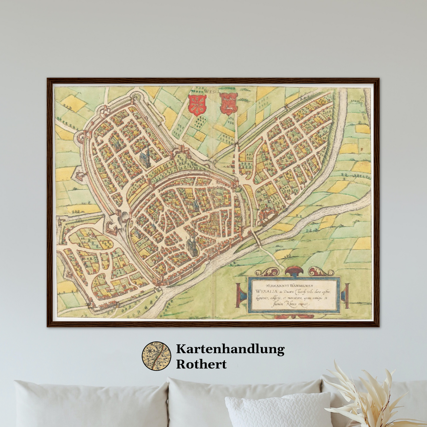 Historischer Stadtplan Wesel um 1592