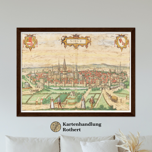 Historische Stadtansicht Soest um 1592