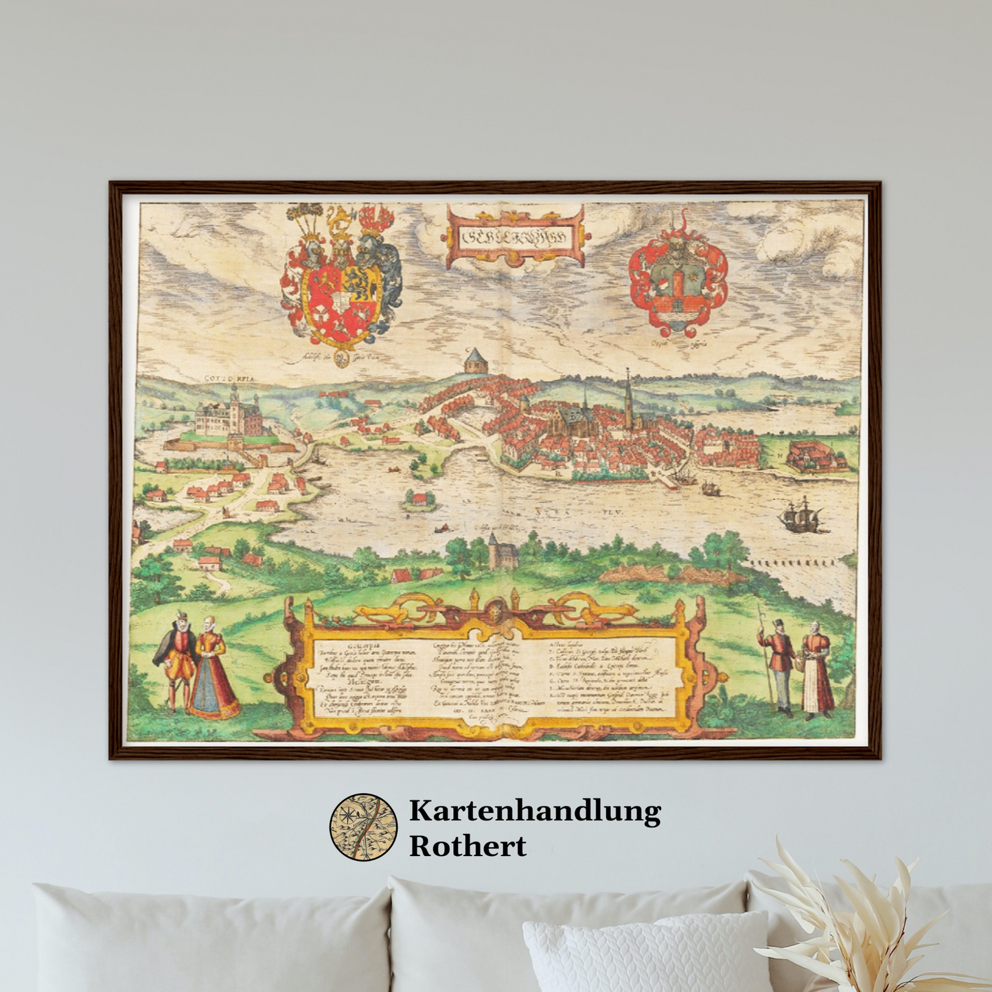 Historische Stadtansicht Schleswig um 1592