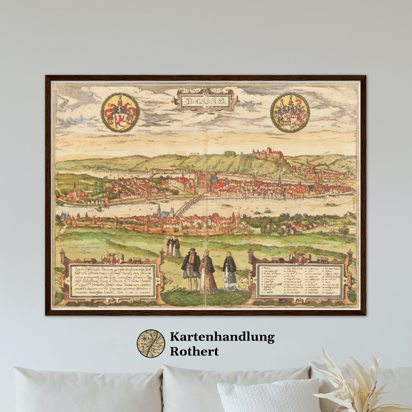 Historische Stadtansicht Passau um 1582
