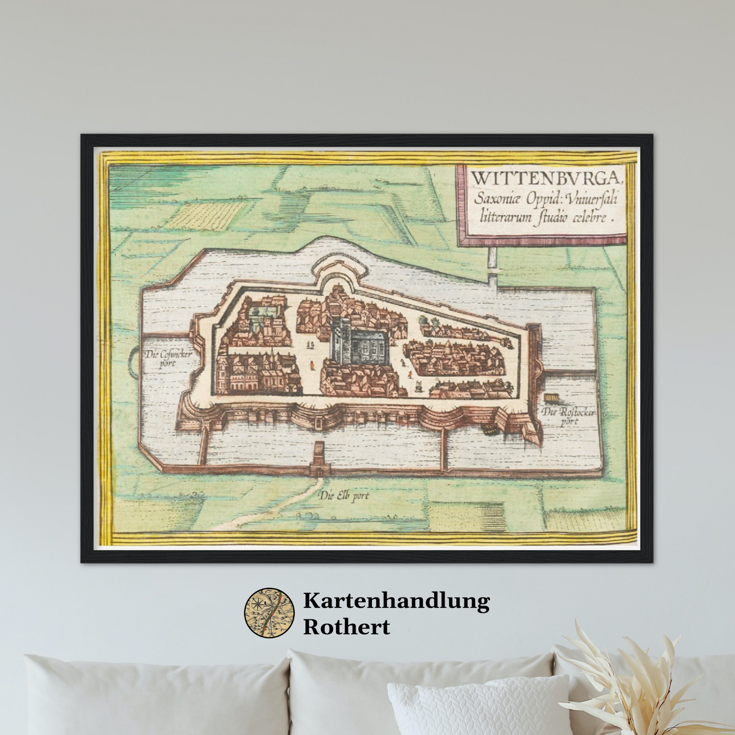 Historische Stadtansicht Wittenberg um 1570