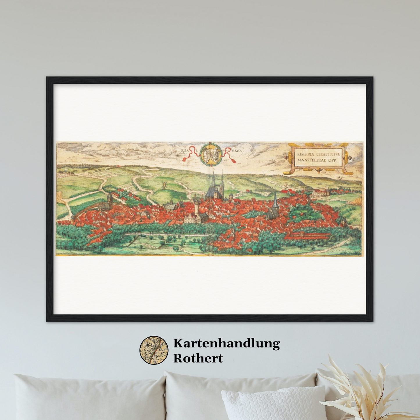 Historische Stadtansicht Eisleben um 1592