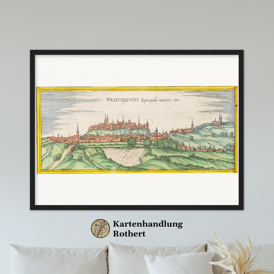 Historische Stadtansicht Freising um 1570