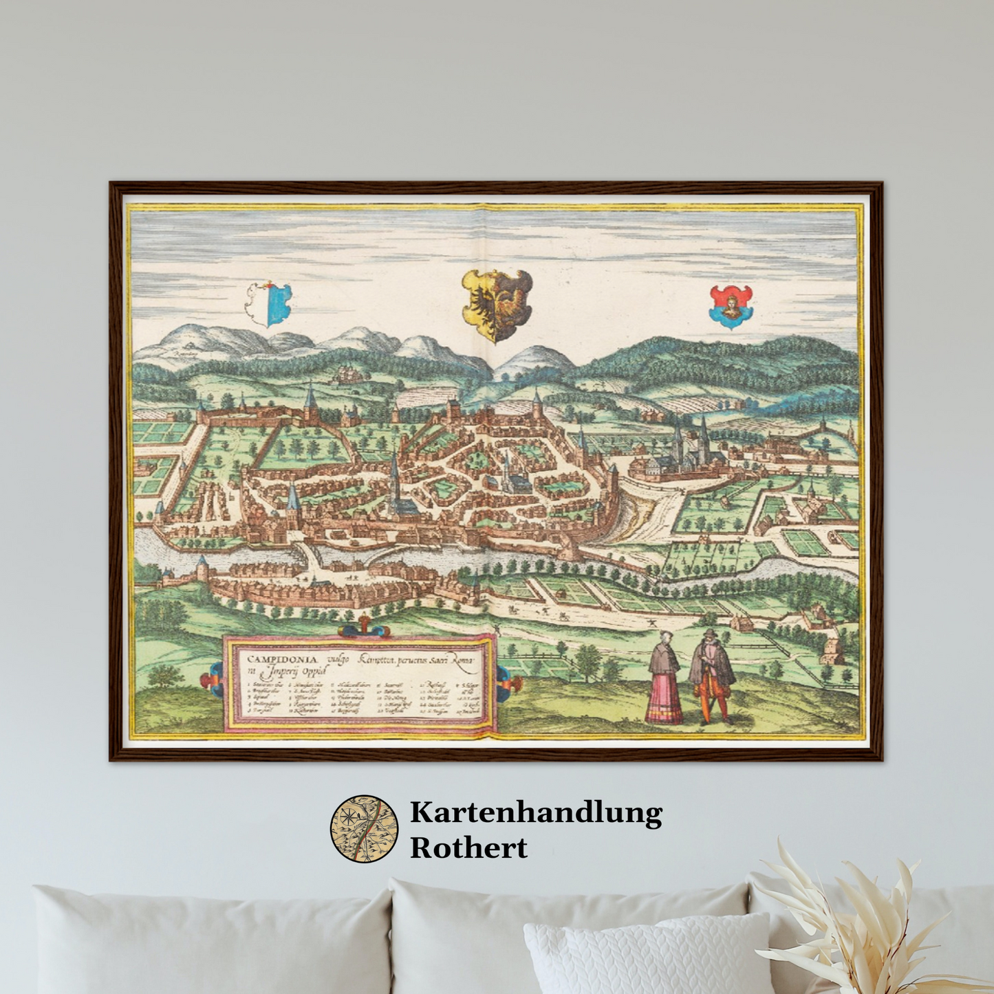 Historische Stadtansicht Kempten um 1575