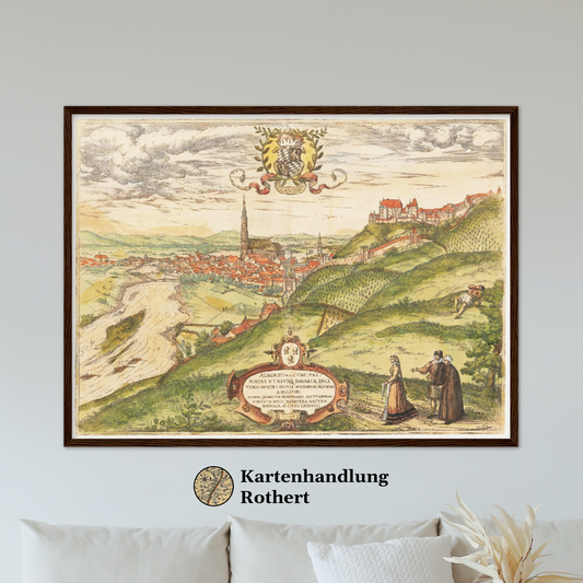 Historische Stadtansicht Landshut um 1582