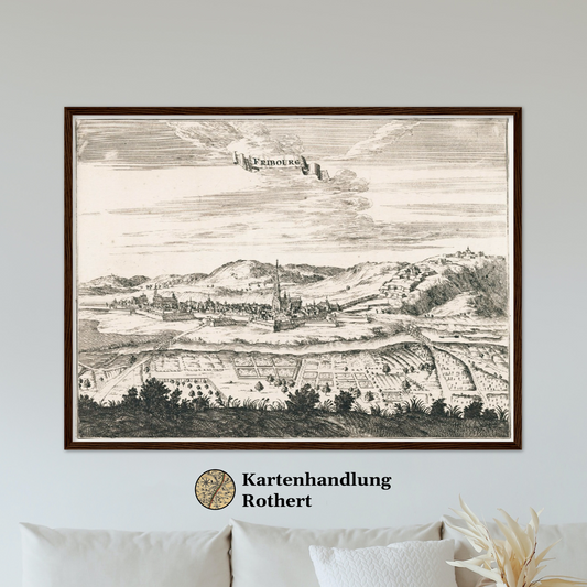 Historische Stadtansicht Freiburg im Breisgau um 1695