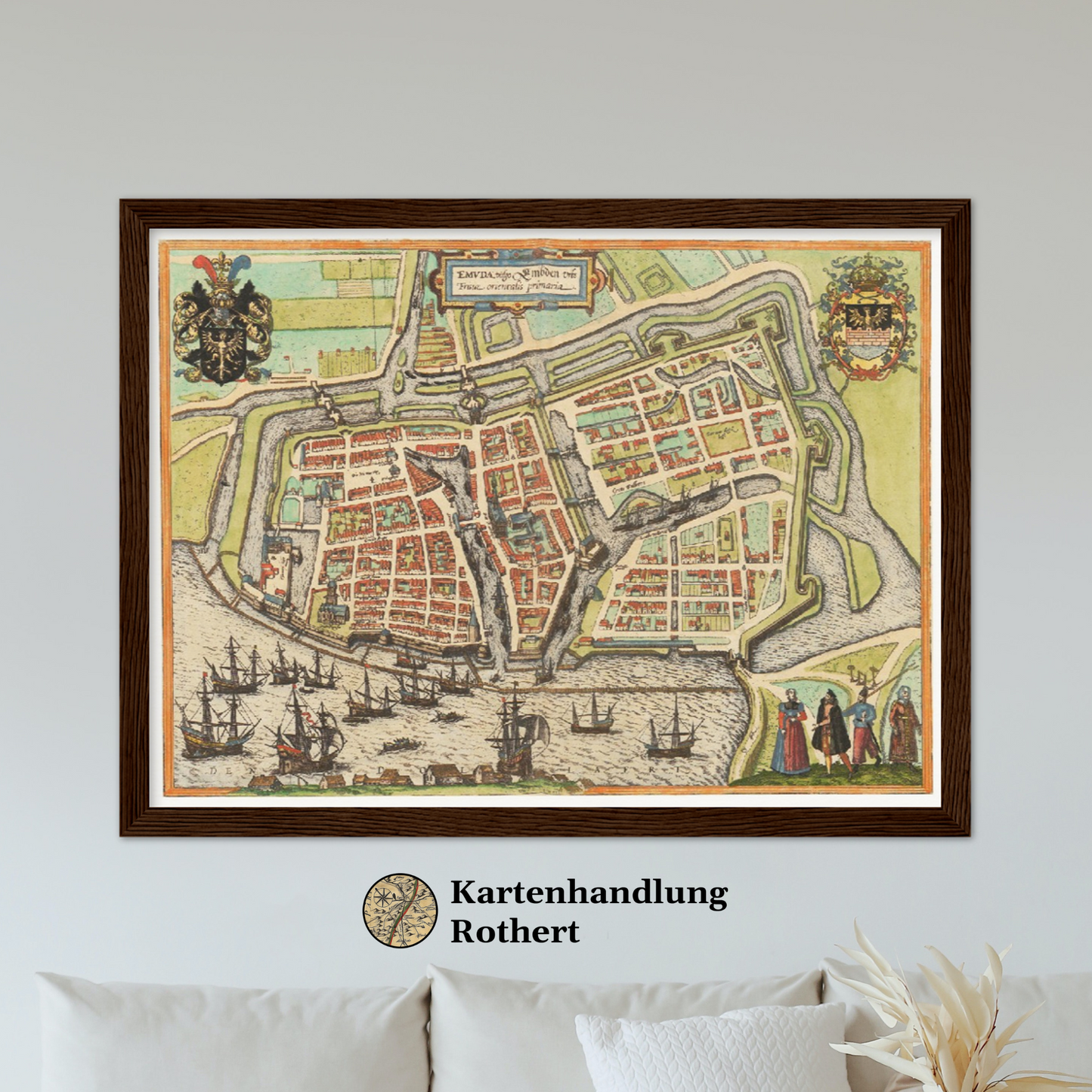 Historische Stadtansicht Emden um 1609