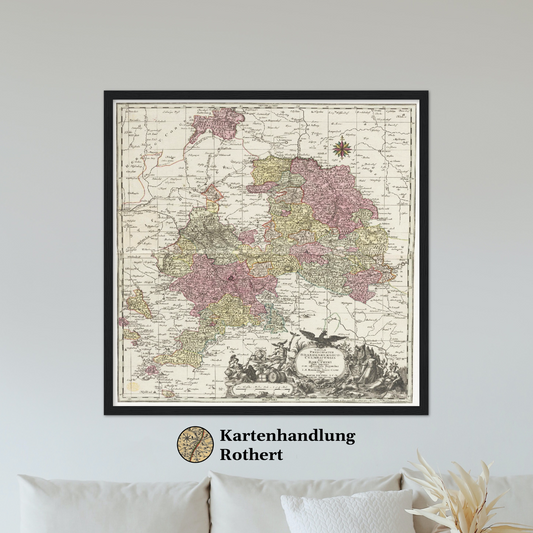 Historische Landkarte Bayreuth um 1750