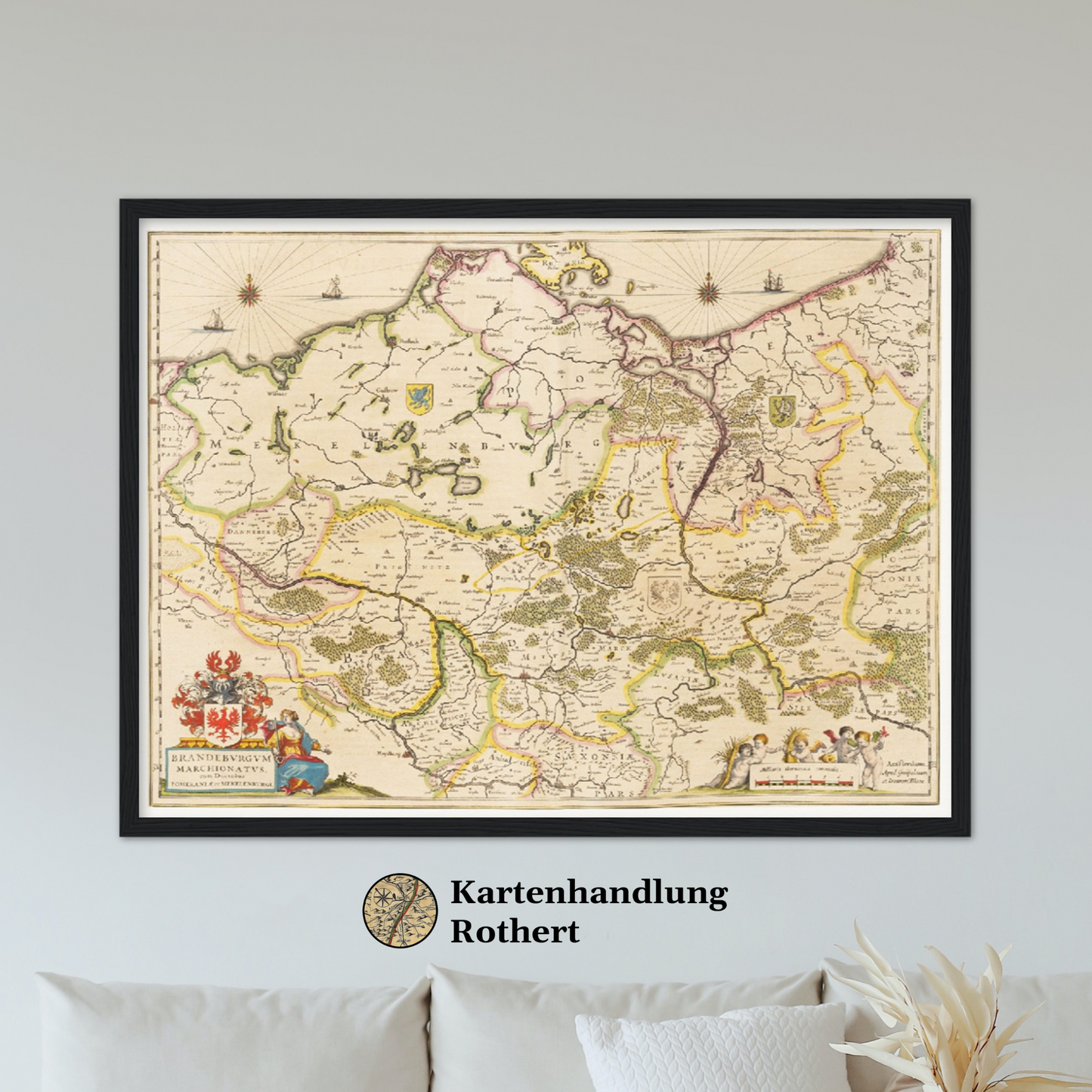 Historische Landkarte Brandenburg um 1635