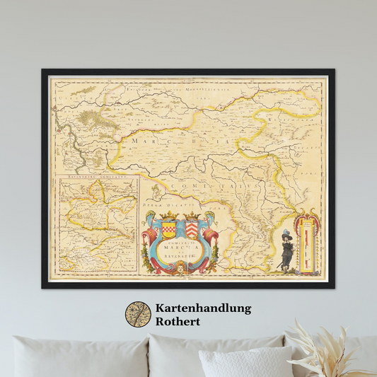 Historische Landkarte Ruhrgebiet um 1635