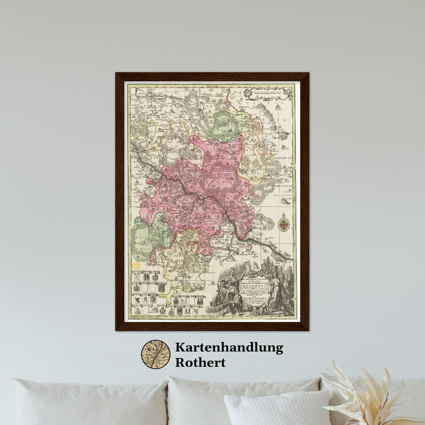 Historische Landkarte Dresden um 1750