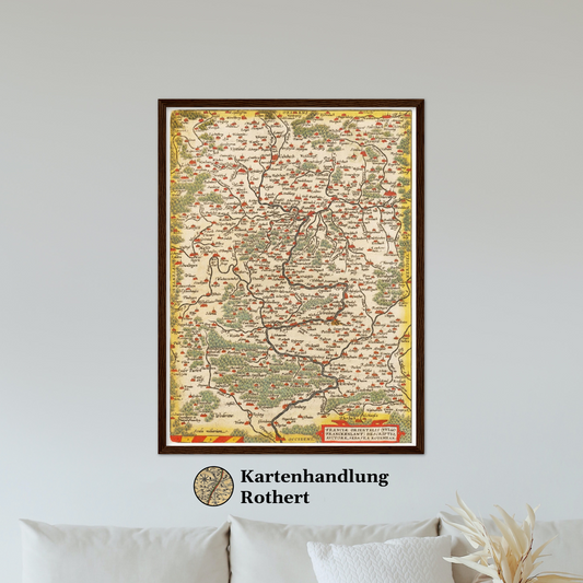 Historische Landkarte Franken um 1609