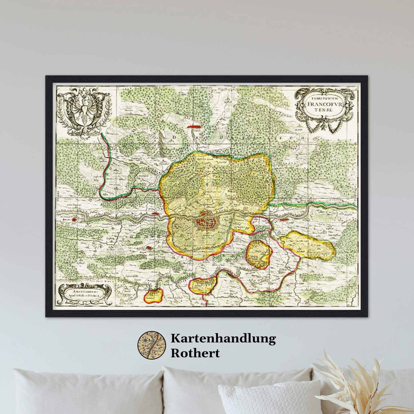 Historische Landkarte Frankfurt um 1700